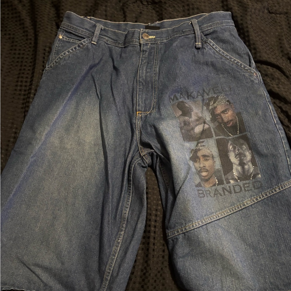 Tupac 2pac denim shorts